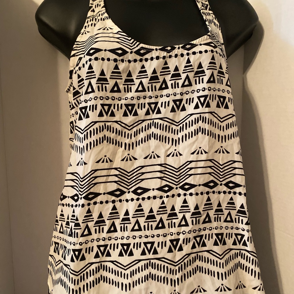 Forever 21 Black & White Geometric Halter Top